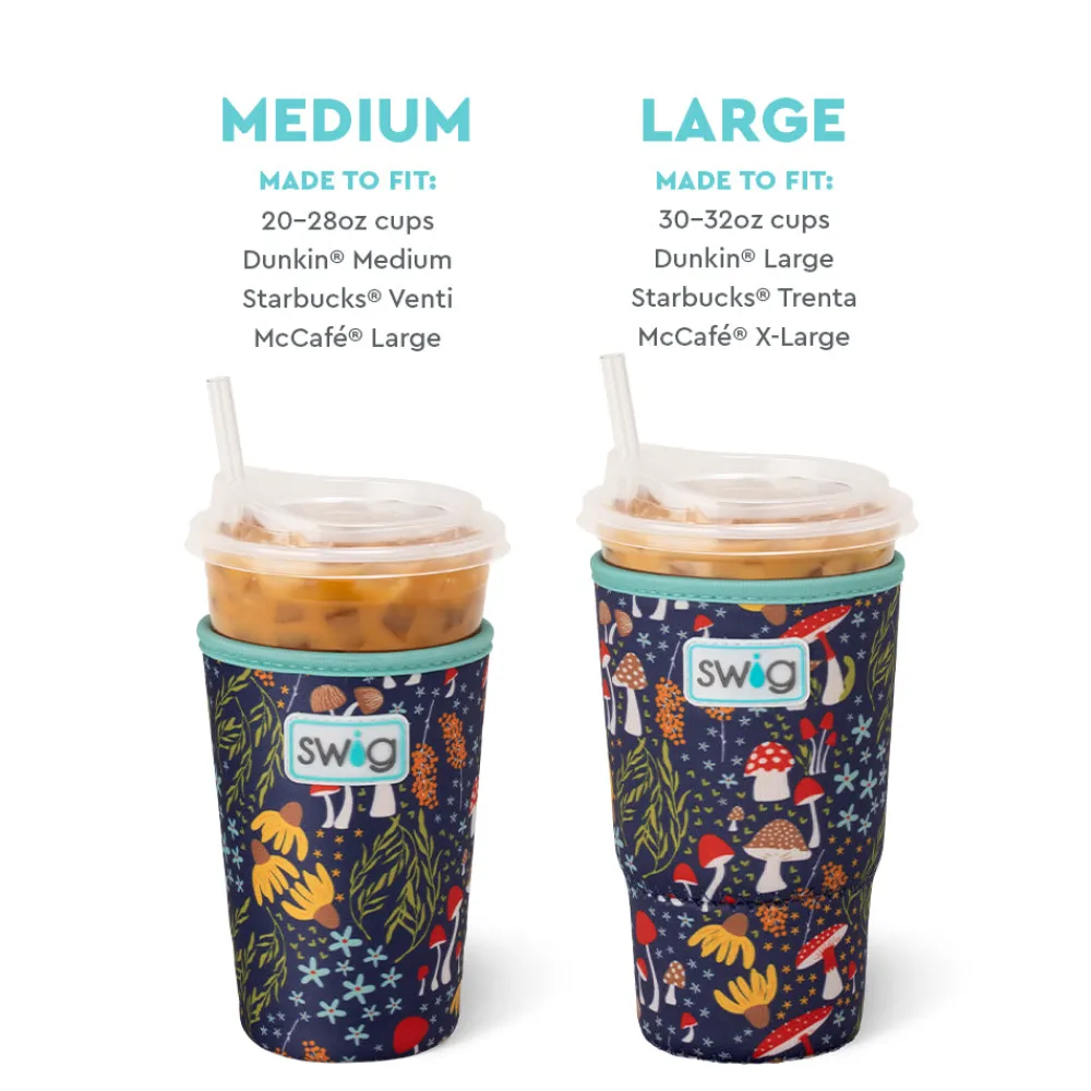 Swig Life Drink Coolies New Sizes!^Mushroom Meadow Large Iced Cup Coolie