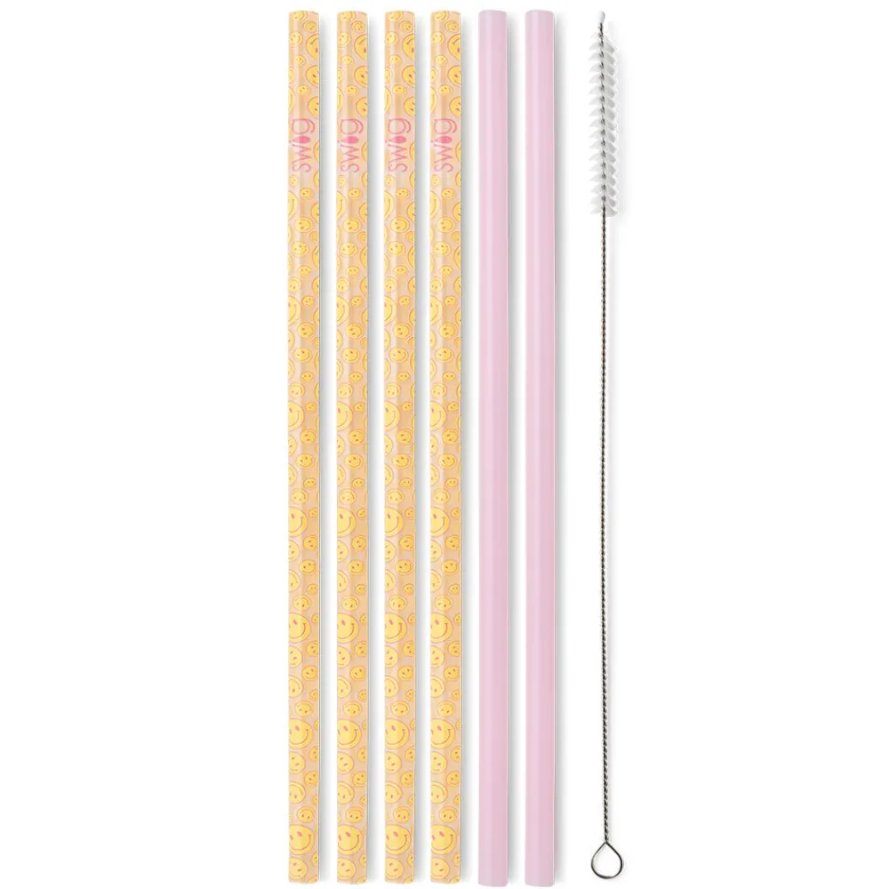 Swig Life Lids, Straws + More|Oh Happy Day^Oh Happy Day + Pink Reusable Straw Set -