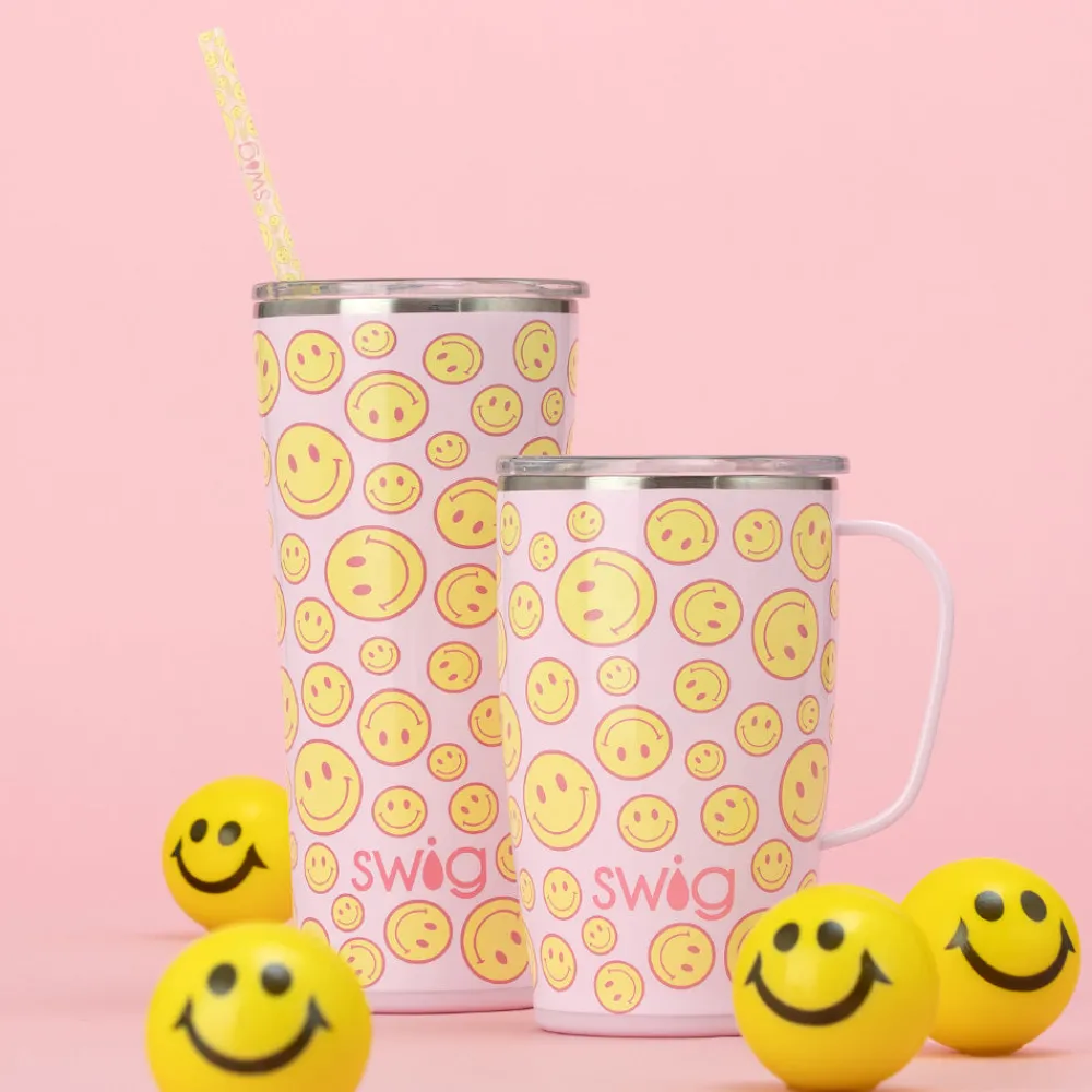 Swig Life Travel Mugs|Oh Happy Day^Oh Happy Day 18oz Travel Mug W/ Handle -
