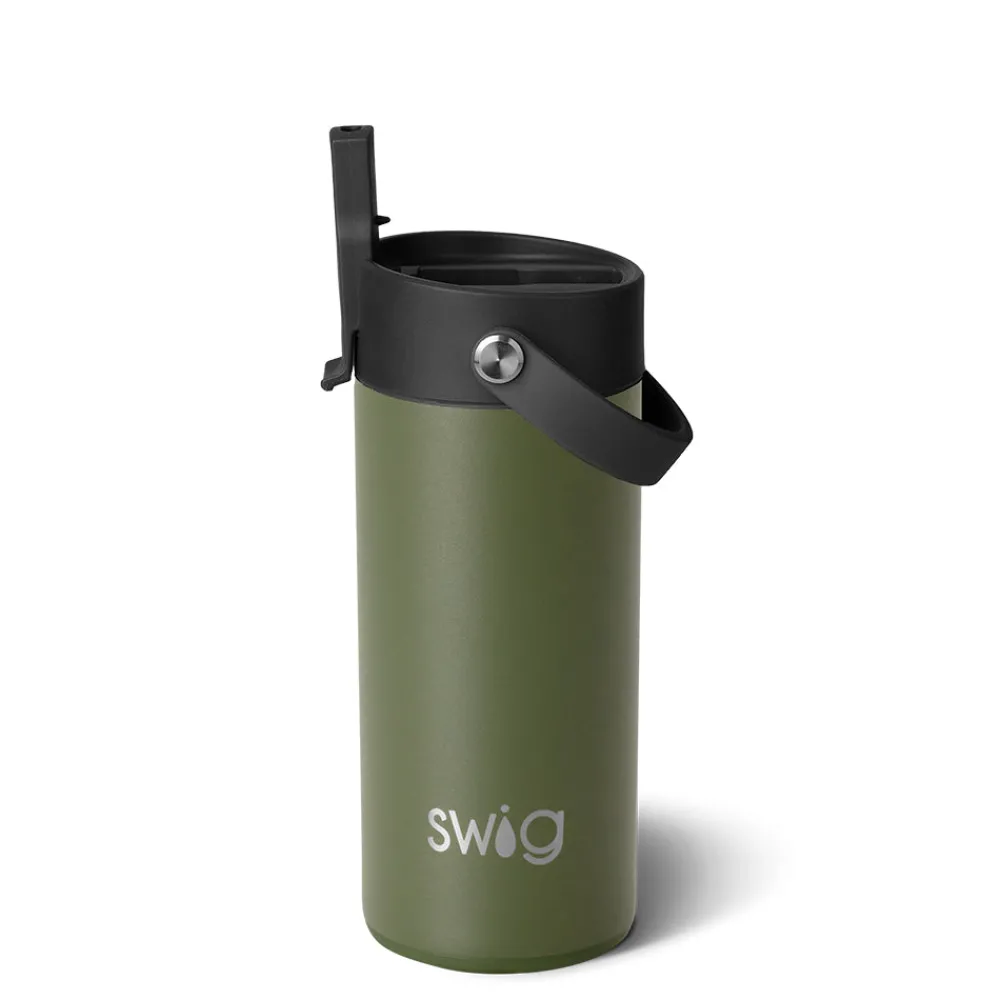 Swig Life Tumblers New Sizes!|Water Bottles^Olive Flip + Sip Slim Tumbler 12oz