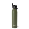 Swig Life Water Bottles|Solids^Olive Flip + Sip Water Bottle (20oz) -