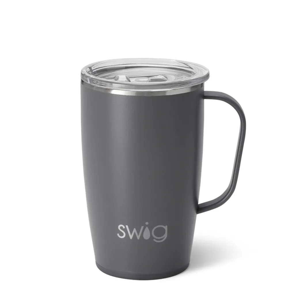 Swig Life Travel Mugs|Solids^18oz Insulated Matte Grey Travel Mug -