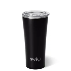 Swig Life Tumblers New Sizes!|Solids^22oz Matte Black Insulated Stainless Steel Tumbler -