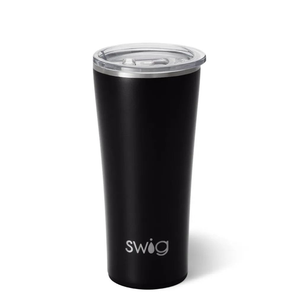 Swig Life Tumblers New Sizes!|Solids^22oz Matte Black Insulated Stainless Steel Tumbler -