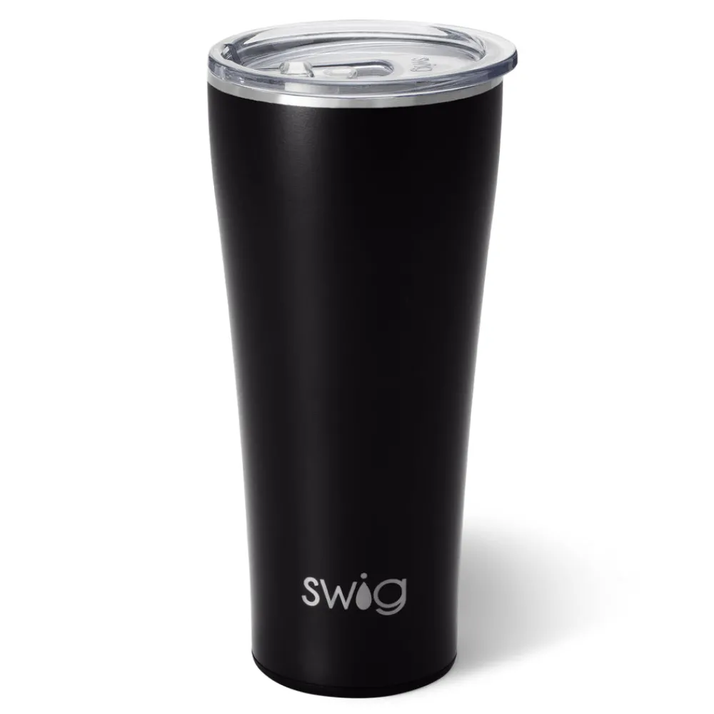Swig Life Tumblers New Sizes!|Solids^32oz Matte Black Insulated Stainless Steel Tumbler -