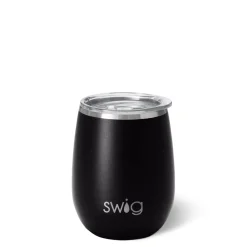 Swig Life Wine + Cocktails|Solids^14oz Matte Black Stemless Wine Tumbler -