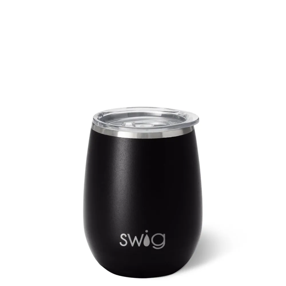 Swig Life Wine + Cocktails|Solids^14oz Matte Black Stemless Wine Tumbler -