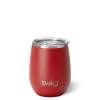 Swig Life Solids|Wine + Cocktails^14oz Matte Crimson Stemless Wine Tumbler -