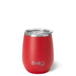 Swig Life Wine + Cocktails|Solids^14oz Matte Red Stainless Steel Stemless Wine Cup -