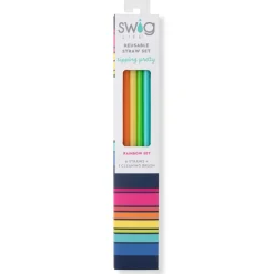 Swig Life Lids, Straws + More^Rainbow Reusable Straw Set -