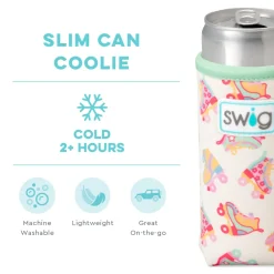 Swig Life Drink Coolies New Sizes!|Roller Rink^Roller Rink Slim Can Coolie