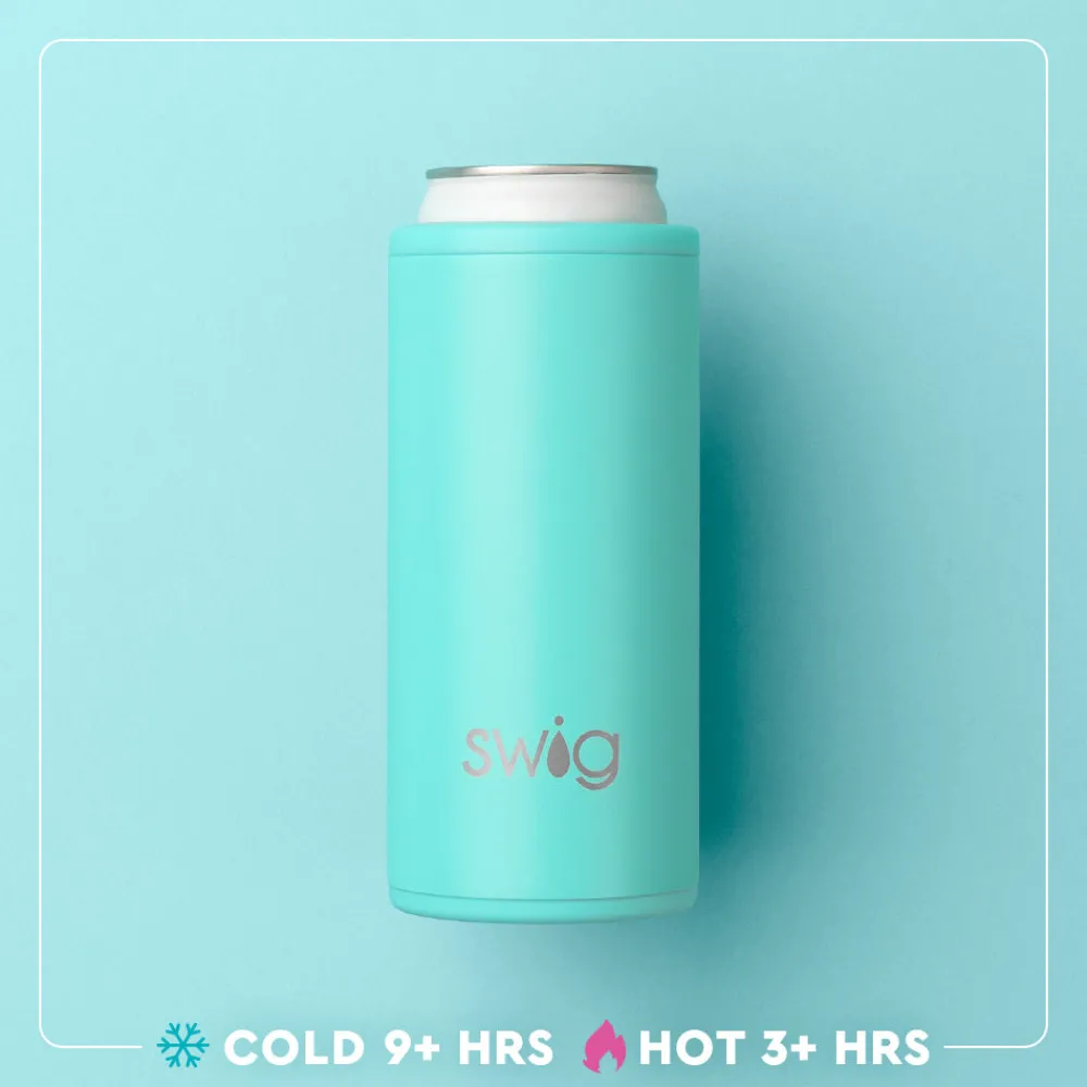 Swig Life Wine + Cocktails|Solids^Royal Blue 12oz Insulated Skinny Can Cooler -