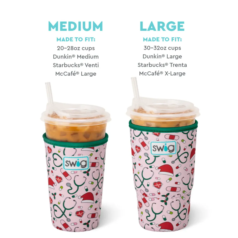 Swig Life Drink Coolies New Sizes!|Santa's Scrubs^Santa's Scrubs Medium Iced Cup Coolie