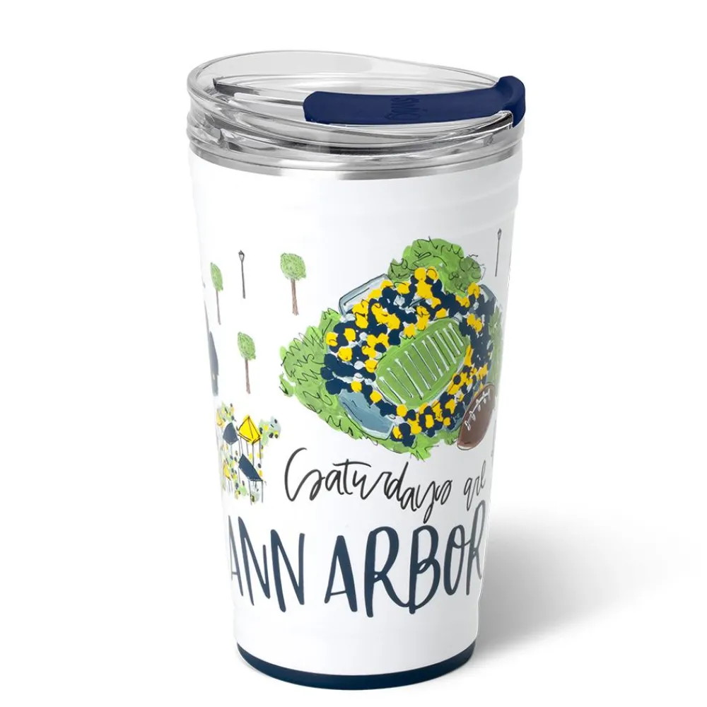 Swig Life Tumblers New Sizes!|Gameday^Saturdays In Ann Arbor, MI 24oz Party Cup -