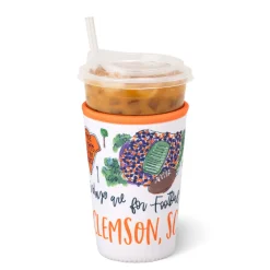 Swig Life Drink Coolies New Sizes!|Gameday^Saturdays in Clemson Medium Iced Cup Coolie