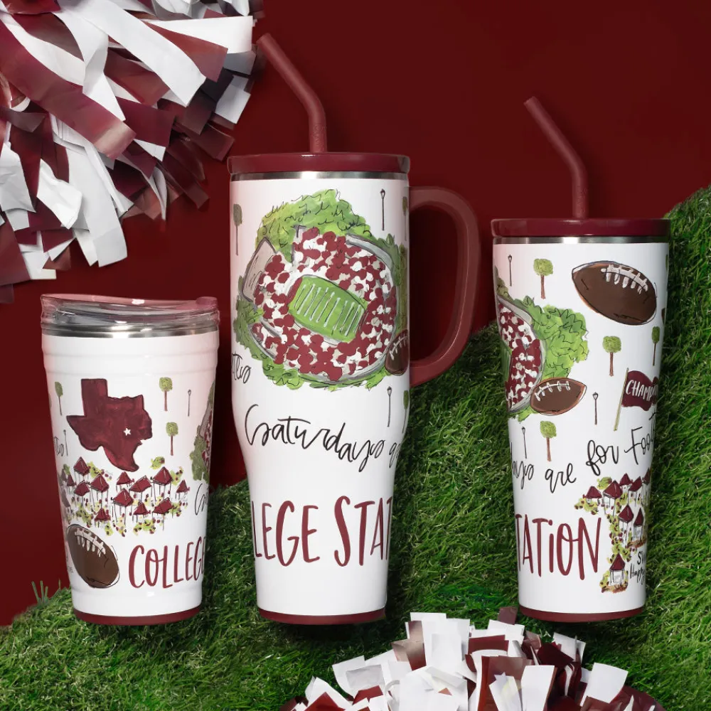 Swig Life Tumblers New Sizes!|Gameday^Saturdays In College Station, TX 32oz Straw Tumbler -