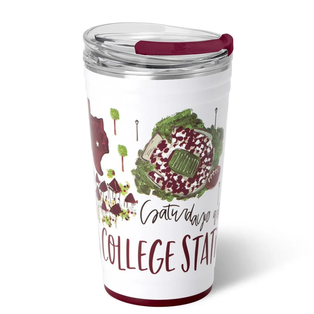 Swig Life Tumblers New Sizes!|Gameday^Saturdays In College Station, TX 24oz Party Cup -