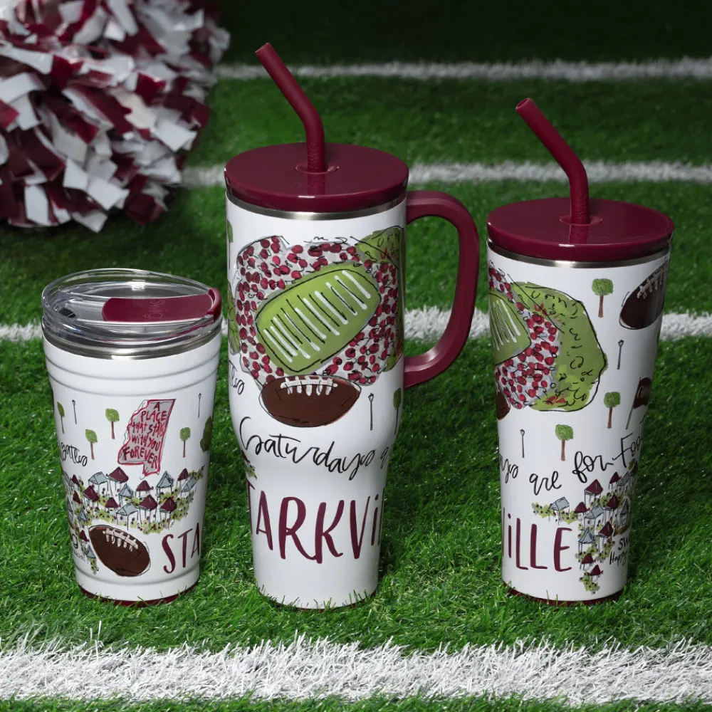 Swig Life Tumblers New Sizes!|Gameday^Saturdays In Starkville, MS 32oz Straw Tumbler -