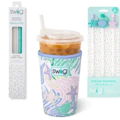 Swig Life Drink Coolies New Sizes!|Sea Swirl^Sea Swirl Accessory Bundle