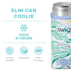Swig Life Drink Coolies New Sizes!|Sea Swirl^Sea Swirl Slim Can Coolie