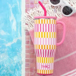 Swig Life Tumblers New Sizes!|Travel Mugs^Sherbet Stripe Mega Mug 40oz