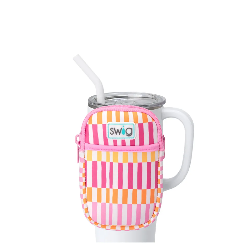 Swig Life Travel Mugs|Drinking Buddies^Sherbet Stripe Mega Mug Pouch
