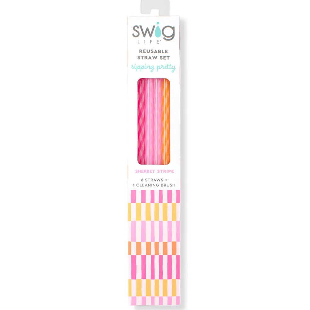 Swig Life Lids, Straws + More|Sherbet Stripe^Sherbet Stripe Reusable Straws