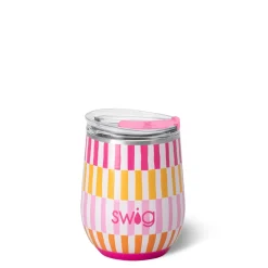 Swig Life Wine + Cocktails|Sherbet Stripe^Sherbet Stripe Stemless Wine 12oz