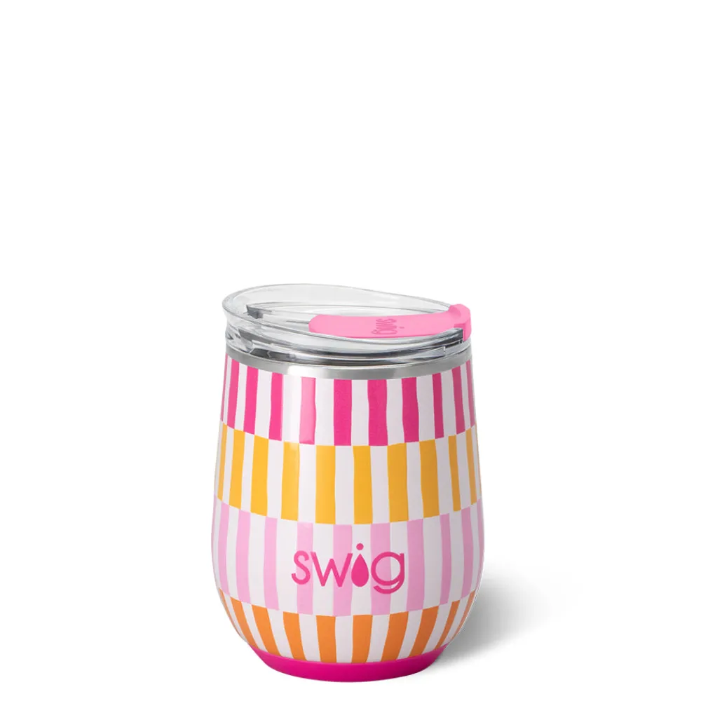 Swig Life Wine + Cocktails|Sherbet Stripe^Sherbet Stripe Stemless Wine 12oz