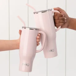 Swig Life Tumblers New Sizes!|Travel Mugs^Shimmer Ballet 40oz Mega Mug with Handle -