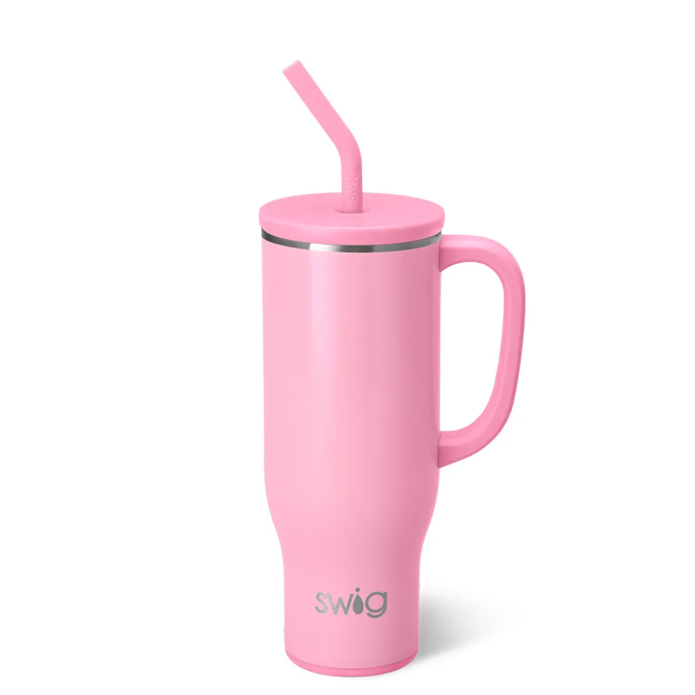 Swig Life Tumblers New Sizes!|Travel Mugs^Shimmer Bubblegum 30oz Mega Mug with Handle -