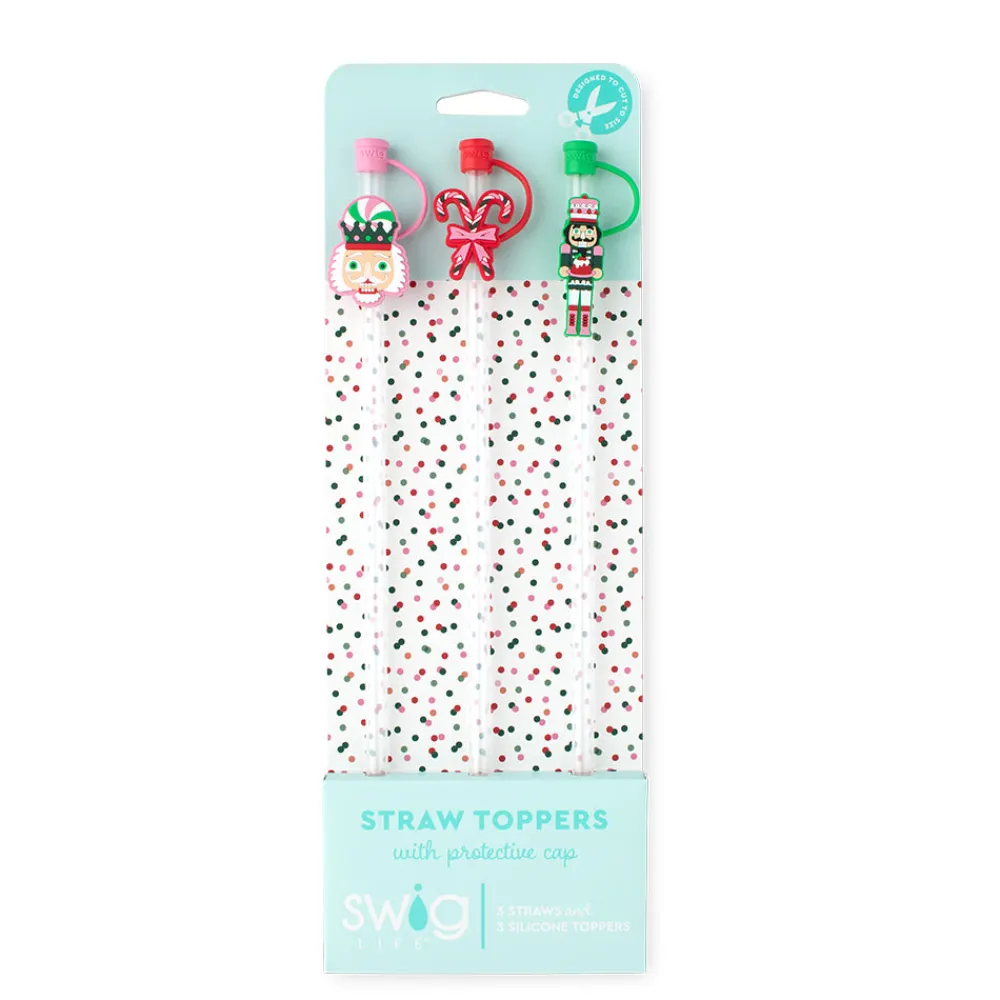 Swig Life Lids, Straws + More|Sugar Plum Soldiers^Sugar Plum Soldiers Straw Topper Set