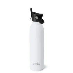 Swig Life Water Bottles|Solids^White Insulated Water Bottle: Flip + Sip Design (20oz) -