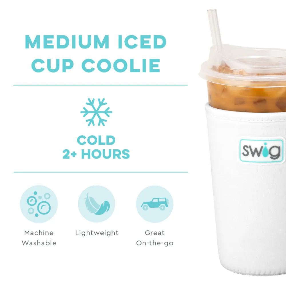 Swig Life Drink Coolies New Sizes!|Gameday^White Medium Iced Cup Coolie