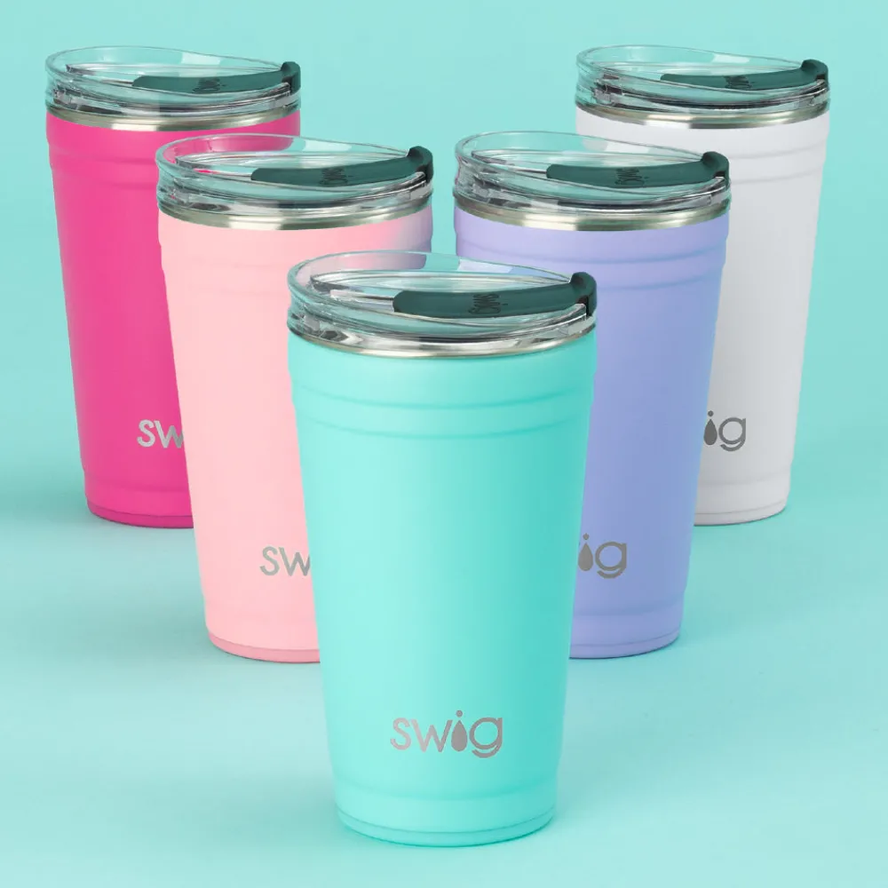 Swig Life Tumblers New Sizes!|Solids^White 24oz Insulated Party Cup -